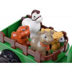 Interaktívny veselý traktor so zvieratkami - červený